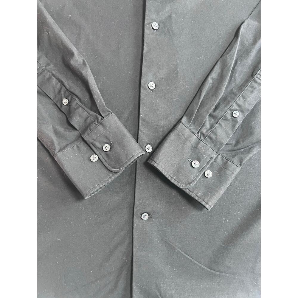 Uniqlo Men’s Medium Black Slim Fit Stretch Cotton Dress Shirt - Picture 3 of 7